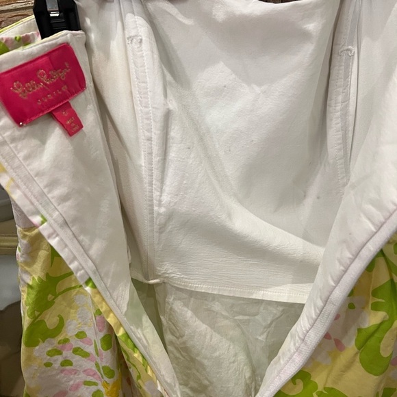 Lilly Pulitzer Womens Jubilee Strapless Dress Green Pink Beaded Floral Size 10 - Picture 6 of 9